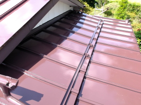 安曇野市の住宅/屋根塗装　上塗1回目塗装 画像