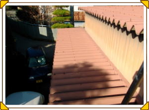安曇野市の物置/折半屋根塗装工事前画像.5
