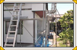 松本市の住宅/外壁塗装　１回目の塗装工事画像