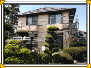 松本市の住宅/外壁塗装/１回目の塗装工事画像
