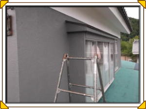 安曇野市の住宅/外壁塗装/モルタル壁　3回目の塗装工事完了画像