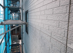 安曇野市の住宅/外壁塗装　仮設足場設置工事画像.1