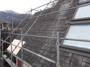 安曇野市の屋根葺き替えＧＭルーフ（カバー工法）工事前画像