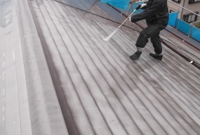 住宅/トタン 屋根塗装　高圧洗浄工事画像