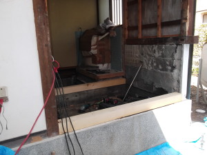 安曇野市の住宅/お風呂 改装リフォーム　土台工事画像
