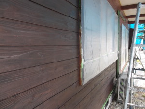 北安曇郡池田町の住宅/外壁木板塗装　2回目塗装画像