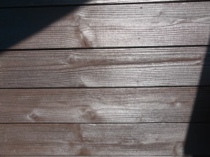 北安曇郡池田町の住宅/外壁木板塗装　3.回目塗装画像.1