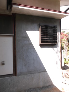 安曇野市の住宅/お風呂改装リフォーム　外壁左官仕上げ工事画像