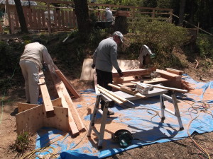 北安曇郡生坂村の木製 板塀　大工きざみ工事画像
