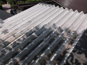 安曇野市の物置/セッパン屋根塗装工事前画像