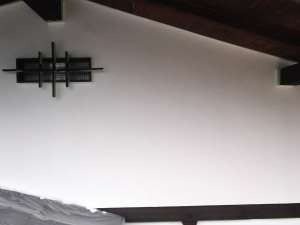 安曇野市の住宅/外壁（漆喰壁）塗装　上塗り塗装工事画像