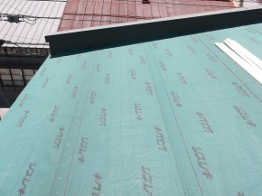 安曇野市の住宅/屋根葺き替え　防水シート張り工事画像.1