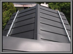 住宅/屋根葺き替え（カバー工法）重ね張り　２階小屋根ガルバリウム鋼板立て平葺工事画像