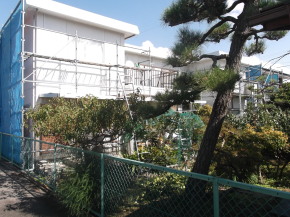 松本市の住宅/外壁塗装　下塗り塗装工事画像