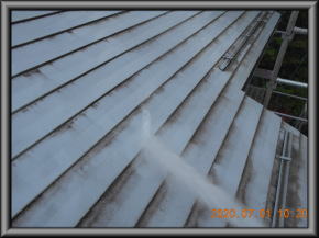 安曇野市の住宅/屋根塗装　高圧洗浄 画像
