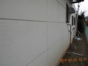 安曇野市の住宅/外壁塗装工事前　西側画像.1