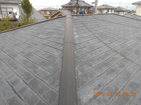 長野県安曇野市の住宅/屋根葺き替え （カバー工法）ガルバリウム鋼板 GMルーフ葺き工事前 画像