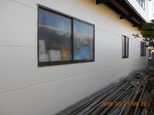 安曇野市の住宅/外壁塗装西側/北側　仮設足場撤去工事完成.1