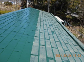長野県安曇野市の住宅/屋根塗装 上塗り1回目塗装工事 画像
