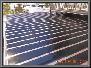 安曇野市の物置/折板 屋根塗装工事完成画像