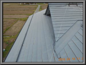 安曇野市の住宅/屋根塗装（艶消し塗料）工事前.4画像