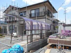 長野県 安曇野市の住宅/外壁塗装　仮設足場設置工事 画像