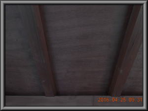 安曇野市の物置/外壁サイディング塗装　木板 軒天塗装3回目塗装工事画像.1