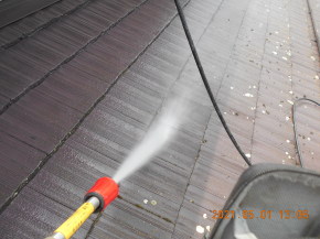 長野県安曇野市の住宅/モニエル瓦 屋根塗装 高圧洗浄工事 画像