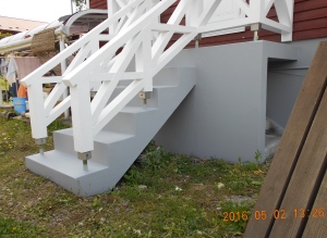 安曇野市の住宅/基礎階段塗装　上塗り塗装工事画像.3