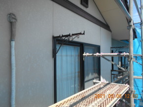 長野県 安曇野市の住宅/2F外壁塗装 雨樋塗装 破風塗装 前画像