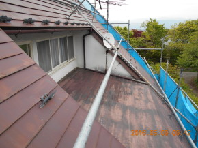 安曇野市の住宅/屋根塗装工事前画像