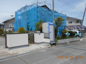 長野県 安曇野市の住宅/外壁塗装 仮設足場設置工事 画像.1
