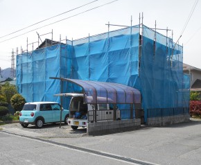 長野県 安曇野市の住宅/外壁塗装　仮設足場設置工事 画像.1