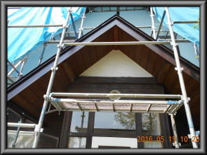 安曇野市の住宅/1F.トタン屋根塗装　破風塗装工事画像