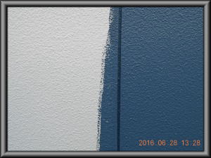 安曇野市の住宅/外壁塗装　上塗１回目塗装工事画像