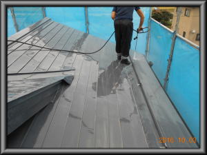安曇野市の住宅/屋根塗装　高圧洗浄工事画像