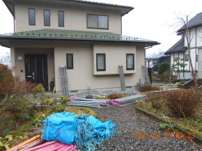 長野県安曇野市穂高の住宅/外壁塗装　仮設足場設置工事 画像