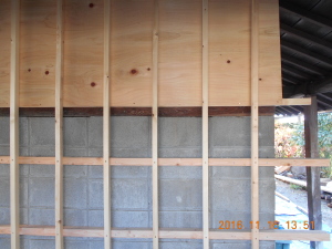 安曇野市の土蔵/外壁サイディング工事　北側サイディング下地工事画像.1