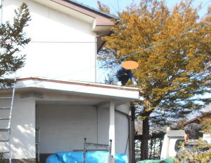 松本市の住宅/トタン屋根葺き替え ;唐草取付工事前画像