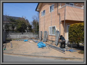 住宅/外壁塗装　仮設足場設置工事画像