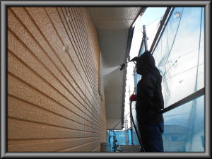 住宅/外壁塗装　高圧洗浄工事画像