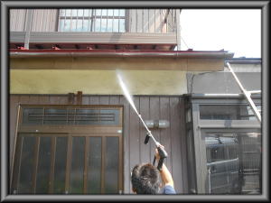 安曇野市の住宅/外壁サイディング塗装　高圧洗浄工事画像