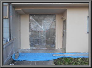 安曇野市穂高の住宅/外壁塗装　上塗リ塗装1回目完工事画像