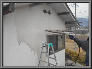 安曇野市の住宅/外壁塗装　高圧洗浄工事画像.2