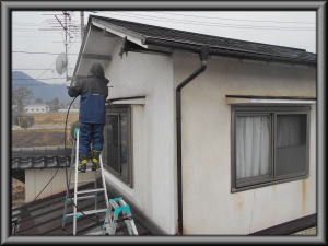 安曇野市の住宅/外壁塗装　高圧洗浄工事画像.1