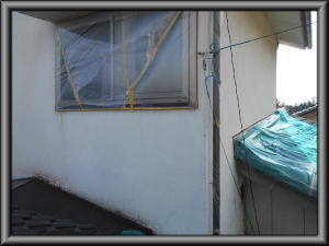 安曇野市の住宅/外壁塗装　養生工事画像.1