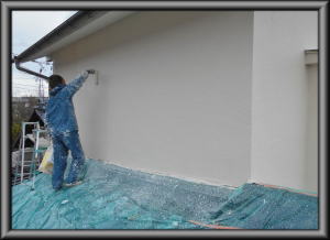 安曇野市の住宅/外壁塗装　外壁上塗り塗装工事画像.1