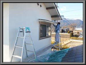 安曇野市の住宅/外壁塗装 養生撤去工事画像
