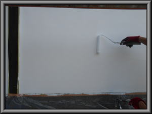 安曇野市の住宅/外壁塗装  上塗2回目塗装工事画像