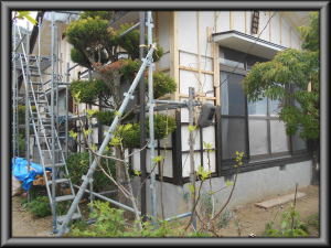安曇野市の住宅/外壁サイディング張り 下地工事完成
